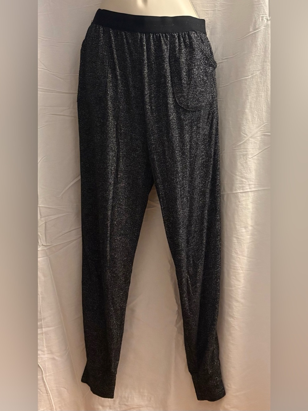 PINK Victoria's Secret Black Metallic Joggers